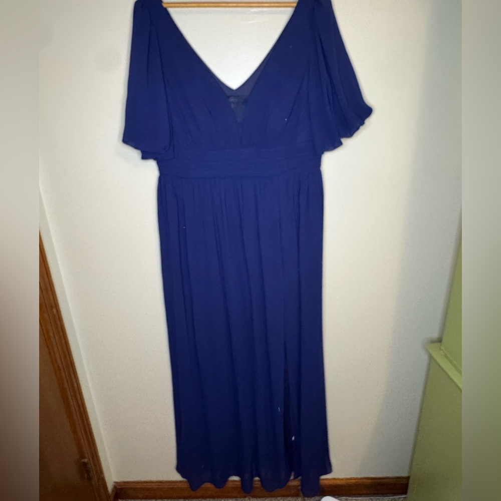 Ever Pretty Blue Chiffon Maxi Dress 4XL (US 18)